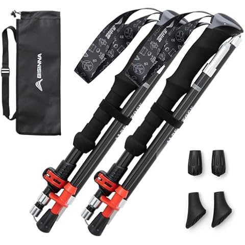 BISINNA Foldable Carbon Fiber Trekking Poles