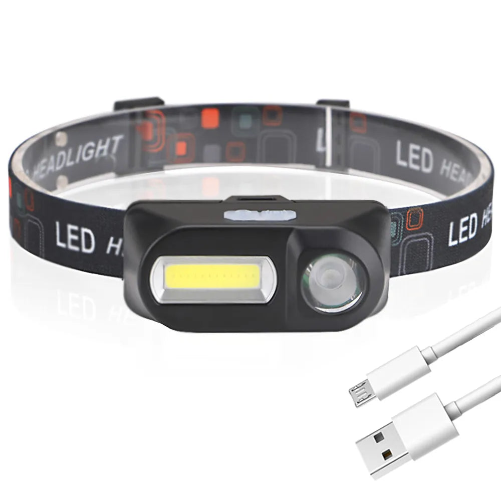COB USB Rechargeable LED Headlamp